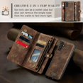 thumbnail image 3 of Dteck for Samsung Galaxy A13 5G Cae, Galaxy A13 5G Wallet Case for Women Men, Durable PU Leather Magnetic Flip Lanyard Strap Wristlet Zipper Card Holder Wallet Magnetic Detachable Phone Cover,Brown, 3 of 9