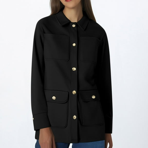 EGNMCR Women Elegant Wool Pea Coat Lapel Collar Mid Long Winter Overcoats with Belted Pockets Fall Winter