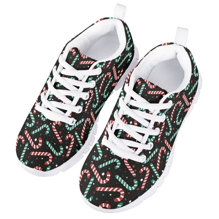 Pzuqiu Merry Christmas Candy Cane Kids Hiking Shoes for  display picture 1