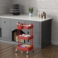 thumbnail image 4 of Rolling Utility Cart, artículos para el hogar sencillos de 3 niveles con cubo para colgar, 4 of 6