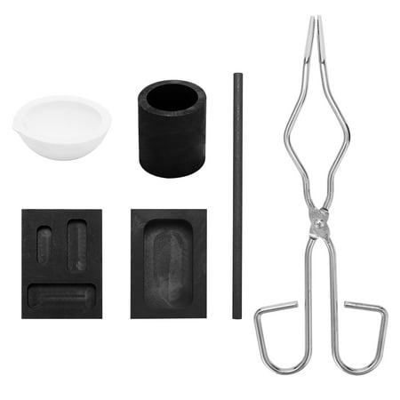 

Walmeck 6 Pcs Torch Melting Silver Graphite Crucible Kit Graphite Crucible Cup Tongs Melting Bowl Graphite Stirring Rod Trough Cylinder Graphite Crucible Ingot Mold Casting Tools Graphite And Quart
