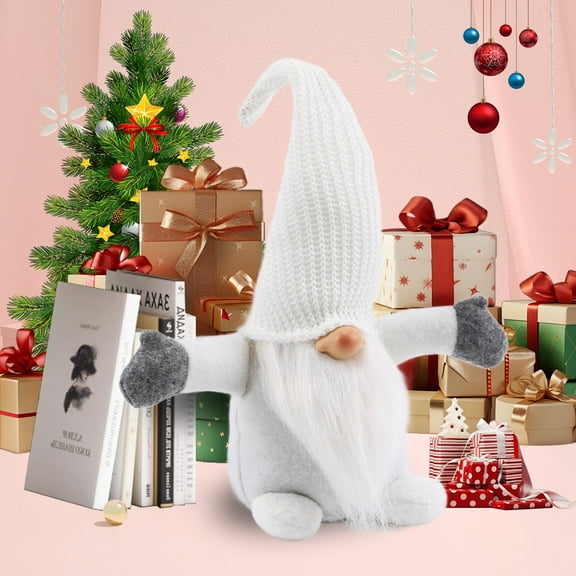 Swedish Gnome Handmade Dolls | Nordic Christmas Decorations Ideal Holiday Gift (White)