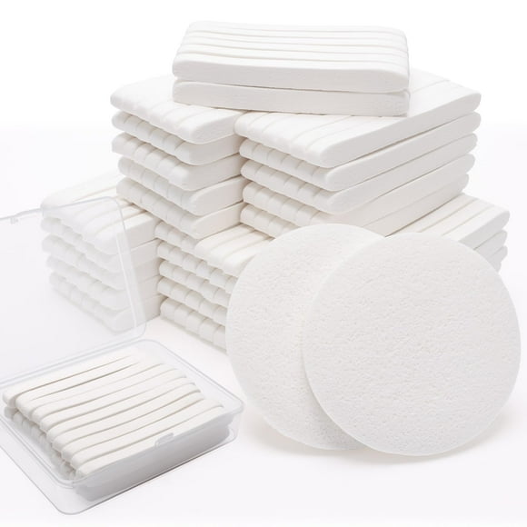 Esponjas faciales Luxiv, blancas comprimidas, 240 unidades, paquete con funda