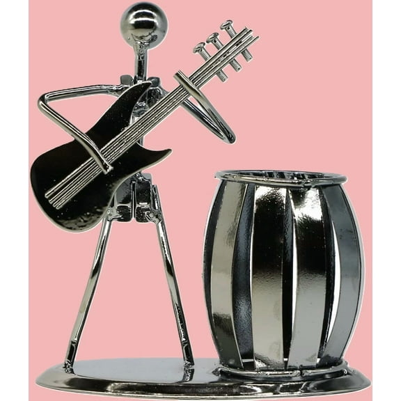 Creative Stationary Holder Cup With A Musician Multipurpose Metal Organizer