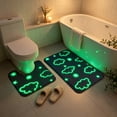 thumbnail image 2 of TACILIP Bathroom Decor, In The Dark Fleece Floor Mat Bathroom Absorbent Non Mat Toilet Two Piece Set Floor Mats, Home Gifts, 2 of 5