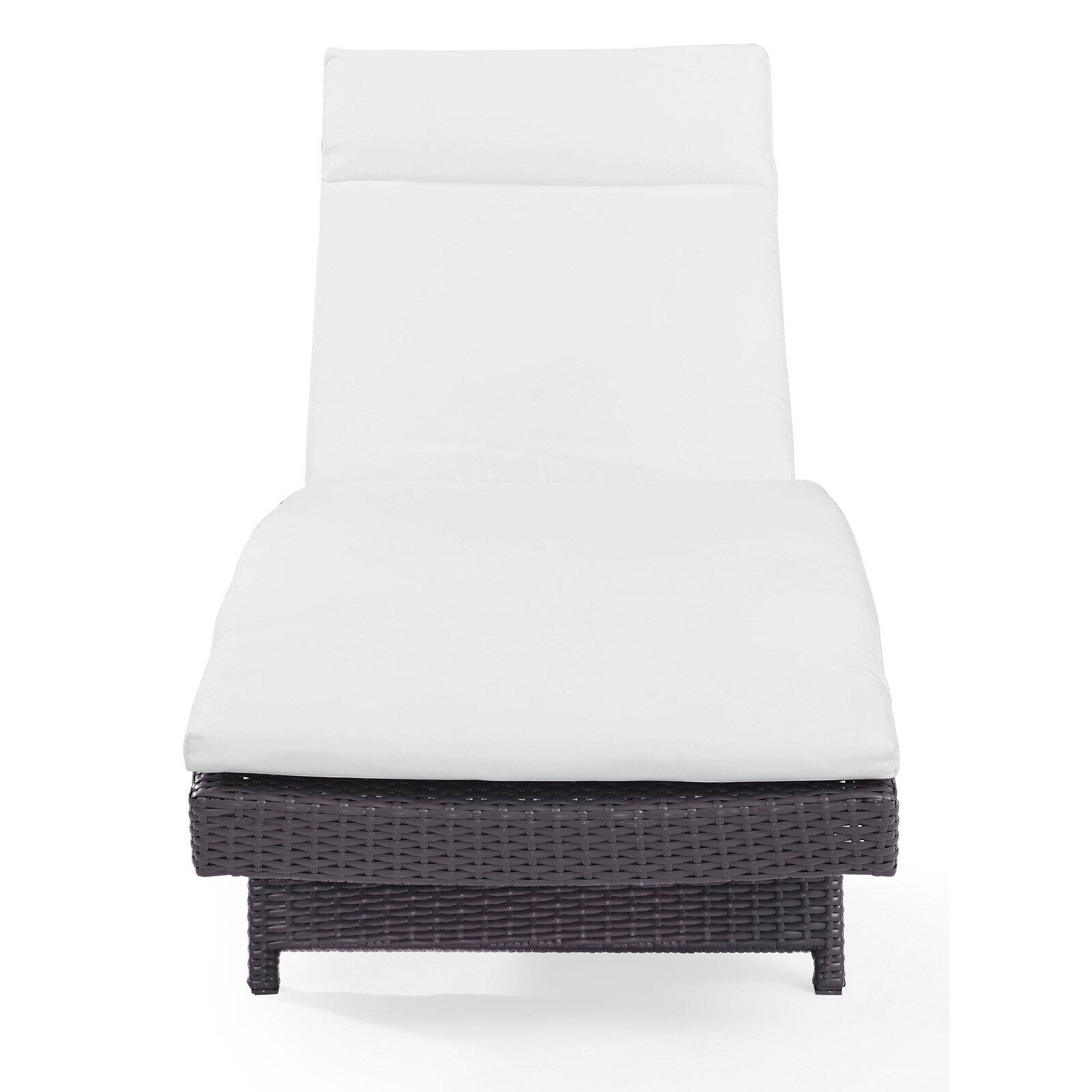 Crosley Biscayne Patio Chaise Lounge in Brown and White - image 4 of 9