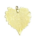thumbnail image 2 of Gold-Plated Cottonwood Leaf Pendant, 18k Gold-Flashed Sterling Silver Curb Chain Necklace, 20", 2 of 4