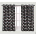 thumbnail image 1 of S4Sassy Cotton Duck Unicorn Rainbow Black Kids 2 Panel Set Decorative Short Window&nbsp;Treatment Eyelet&nbsp;Curtain- 54X56 Inches, 1 of 4