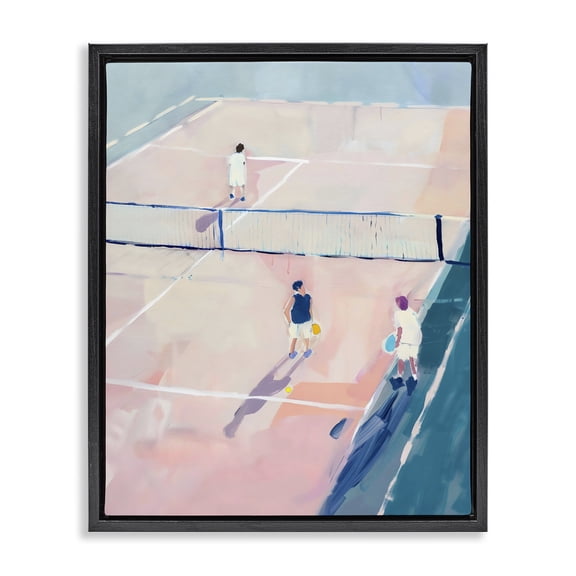 Stupell Industries Modern Summer Game of Tennis Black Floating Frame Canvas Art, 17 x 21, by The Prints Vibe