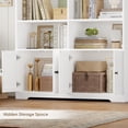 thumbnail image 5 of Hiphuta 78"H x 47"W Bookcase with Doors, Tall Bookshelves with Storage, 5-Tier Shelves Freestanding Display Bookcase for Home Office and Living Room, White, 5 of 7