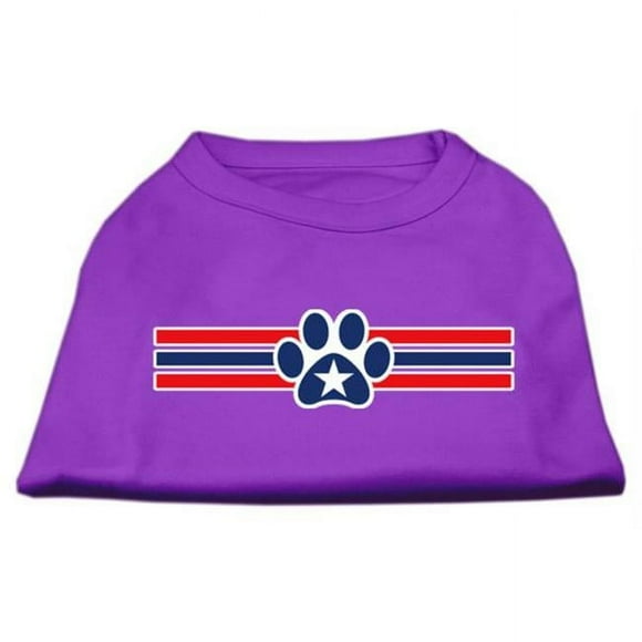Mirage Pet Products 51-17-04 XXLPR Patriotic Star Paw Screen Print Shirts Purple XXL - 18