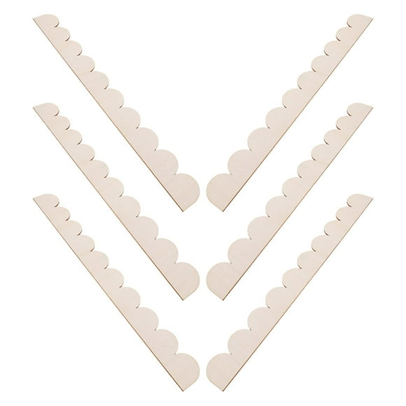 CTIRCHIU 6Pcs Scalloped Wood Trim Molding For Cabinet Decoration In Beige For Home Interior