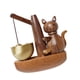 thumbnail image 5 of Timbre de puerta para gato, decoración de madera, timbre para comerciantes, campana para abrir puertas, viento Marrón, 5 of 9