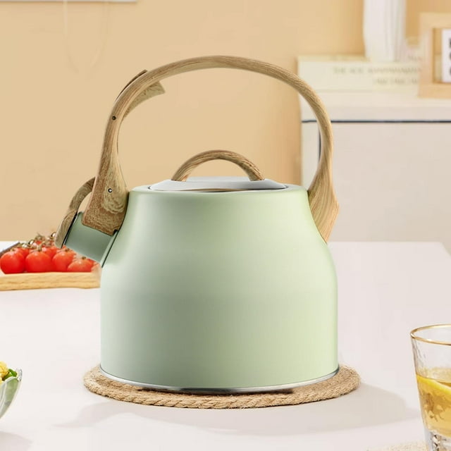 Hervidor de agua con silbato, 3 L, fácil de transportar, ligero, apto para estufa, de acero inoxidable, ideal para exteriores, dormitorios, camping y