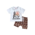thumbnail image 1 of ZAXARRA Toddler Baby 2Pcs Summer Outfits, Short Sleeve Graphic T-Shirt + Rope Front Shorts Set, 1 of 9
