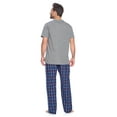 thumbnail image 4 of Ashford & Brooks Men's Woven Short Sleeve Jersey Top & Pajama Pants Set, Blue/Burgundy, M, 4 of 5