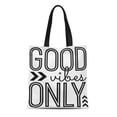 thumbnail image 1 of SIDONKU Canvas Tote Bag Motivational Good Vibes Only Inspirational Humor Funny Teen Reusable Handbag Shoulder Grocery Shopping Bags, 1 of 1