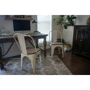Set of 2 Metal Chairs with Vintage Wood Seat by JIMCO LAMP CO.