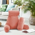 thumbnail image 6 of Nestl Reading Pillow, Extra Large Bed Rest Pillow with Arms – Premium Shredded Memory Foam TV Pillow, Detachable Neck Roll & Lumbar Support Pillow - Misty Rose, 6 of 7