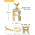 thumbnail image 3 of FindChic Big Initial Necklace for Women Men 14K Gold Plated Cubic Zirconia Letter R Pendants Jewelry Gifts for Birthday Christmas, 3 of 9