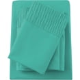 thumbnail image 1 of Czcpp-Très Grand Draps, Draps Rafraîchissants en Microfibre Douce Bleu Sarcelle avec Sangles d'Angle, Ensemble de Literie de Luxe Turquoise à Poches Profondes pour Hôtel Confortable, 1 of 4