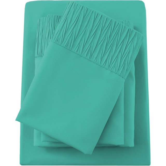 Czcpp-Très Grand Draps, Draps Rafraîchissants en Microfibre Douce Bleu Sarcelle avec Sangles d'Angle, Ensemble de Literie de Luxe Turquoise à Poches Profondes pour Hôtel Confortable
