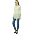 thumbnail image 3 of Phagun Women's 3/4 Sleeves Designer Lace Short Tunic Cotton Blouse Summer Casual Tops, 3 of 8