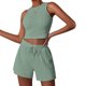thumbnail image 1 of Trajes De Verano De 2 Piezas Conjunto de pantalones cortos de 2 piezas para damas Estilo casual Chaleco sin mangas Pantalones cortos Traje deportivo Ygjytge Verde S para Mujer, 1 of 7
