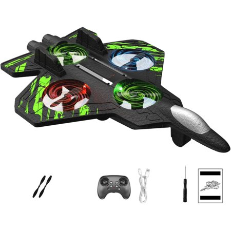 Skyriders Rc Jet Rc Stunt Fighter Jet Toy for Teen with 360° Flips & LED Lights Christmas Remote Control Helicopter Stunt Roll Foam Airplanes Remote Control RC Planes for Adults