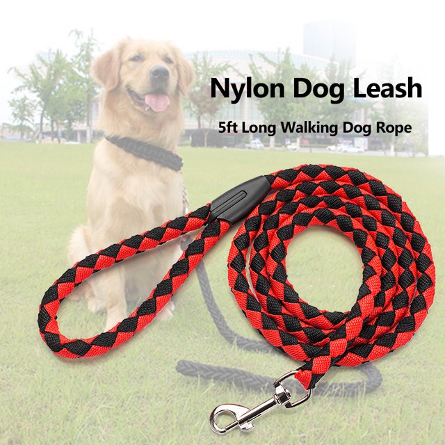 Amdohai Nylon Dog Leash 5ft Long Walking Dog Rope Metal Clasp Dog Chain Traction Rope