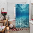 thumbnail image 2 of Summer Sea Shower Curtains for Bathroom, Underwater Blue Ombre Ocean Waves Seascape Sand Washable Fabric Shower Curtain with Hooks Waterproof Bathroom Decor Sets, 72 x 84 Inches, 2 of 9