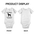 thumbnail image 3 of Warning: Protected by A Dalmatian Dog Funny Baby Bodysuit Newborn Clothes (White,6-12 Months), 3 of 5