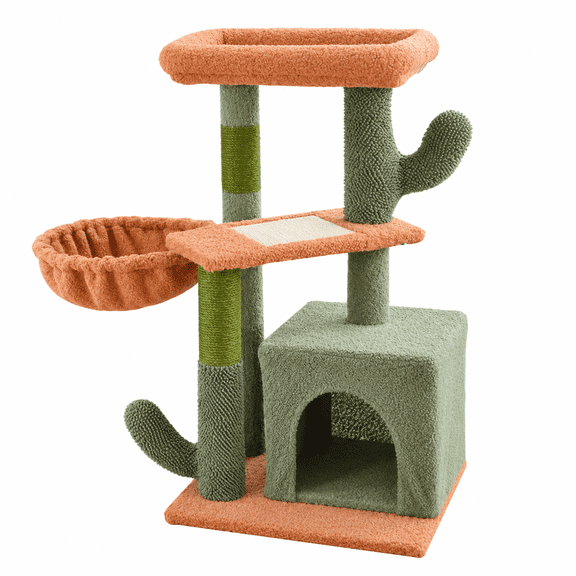 Cat Tree Tower for Indoor Cats with Scratching Posts, Multi-Level Cat House, Tall Cat Tower, 30.3 inch