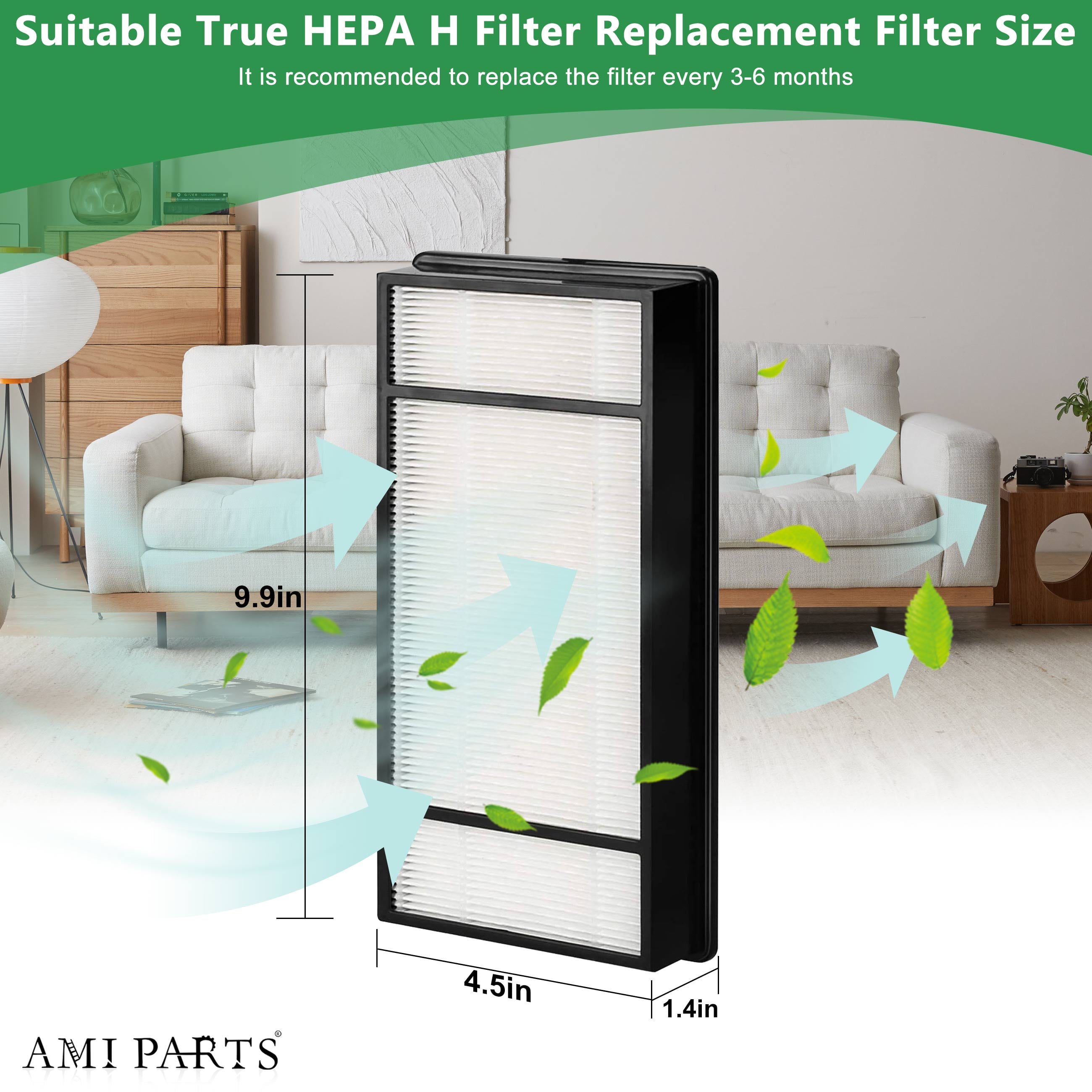 AMI PARTS True HEPA H Filter Replacement for Honeywell HPA060 HPA160 HRF-H1 HRF-H2