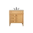 thumbnail image 3 of Elegant Decor Park Avenue 32" Aluminum MDF Single Bathroom Vanity - Natural Wood, 3 of 8