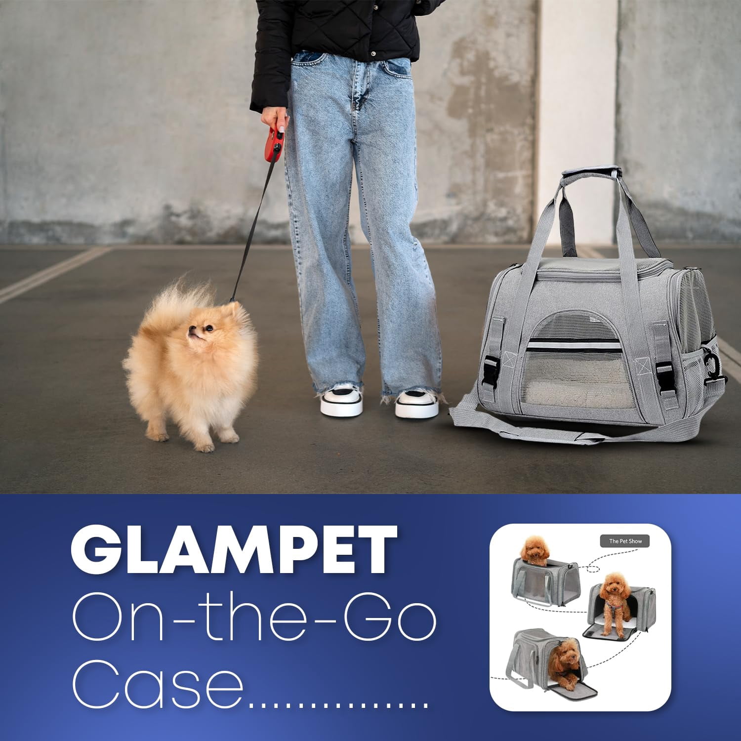 Luxury Dog & Cat Travel Carrier Bag – Soft-Sided, Lightweight, Portable Small Pet Carrier Handbag with Durable Oxford & Nylon, Comfortable for Puppies & Cats