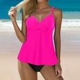 thumbnail image 2 of Women's Underwire Push Up Tankini Top - Ruched Swimwear with Padded Bra - S-XXL, 2 of 4