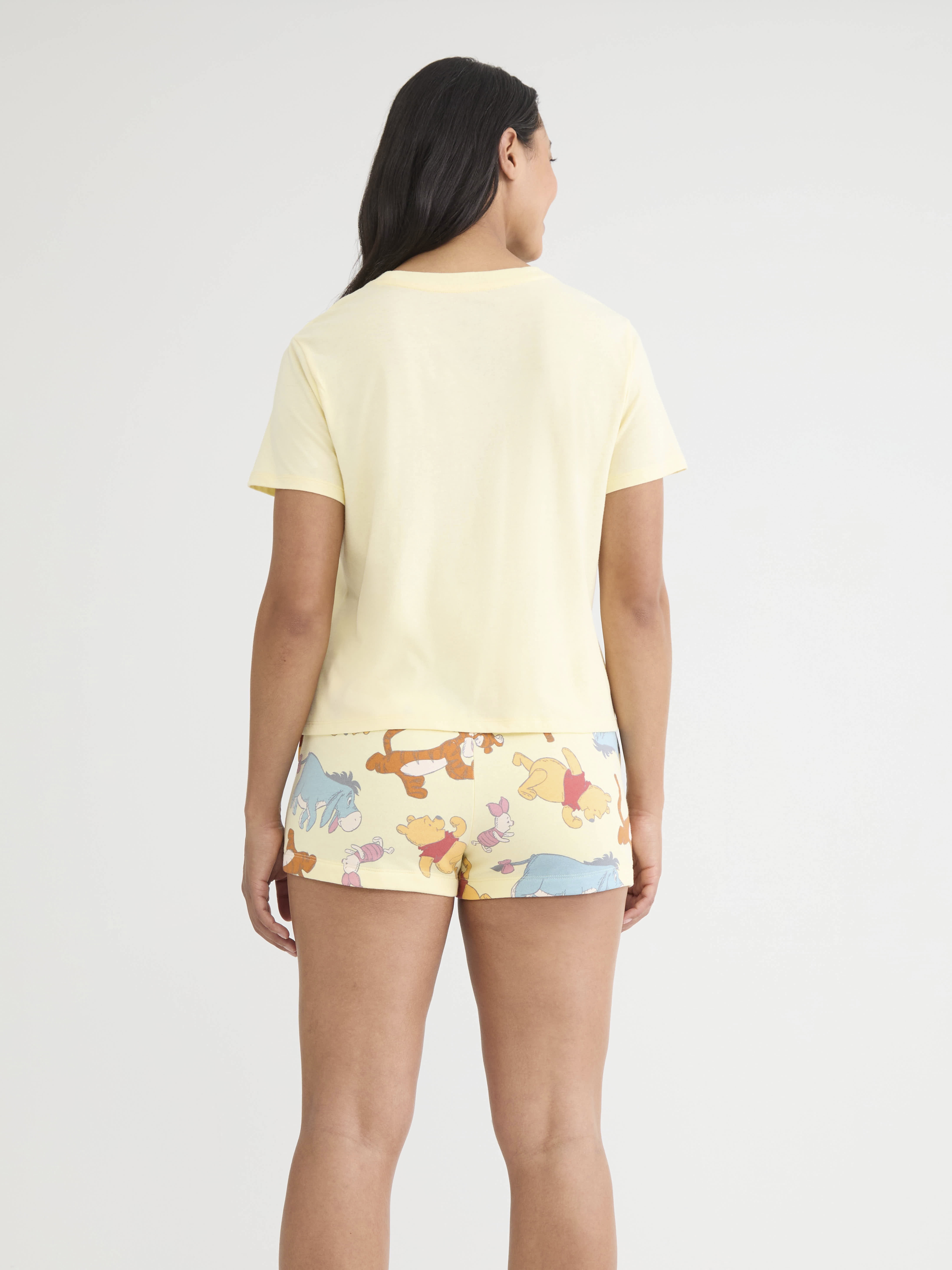 Winnie Pooh and Friends Women's Graphic Tee and Shorts Set, 2-Piece, Sizes XXS-XXL