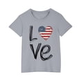 thumbnail image 2 of MKOSPLRT Kids USA Star Stripes Fourth July Tee Shirts Short Sleeve Crew Neck Love Shirts Cute 4th of July T Shirts Independence Day Shirts, 2 of 9