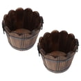 thumbnail image 3 of Miangastore 2Pcs Barrel Planter with Wave Edge for Window Sill 4.72X4.72X3.93in, 3 of 9