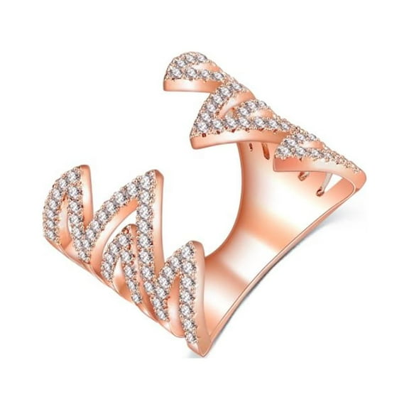 Maya Gold Plated Cubic Zirconia Wrap Ring Adjustable Women Ginger Lyne Collection