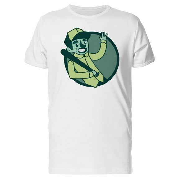 Baseball Player In Green Circle T-Shirt Men -Image by Shutterstock, Male Small