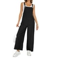 thumbnail image 3 of SOMER Women’s Jumpsuit Overalls Adjustable Strap Loose Fit Romper with Pockets Casual Bib-Style Maternity Friendly Plus Size Black, 3 of 6