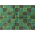 thumbnail image 1 of Ahgly Company Indoor Rectangle Checkered Turquoise Blue Modern Area Rugs, 6' x 9', 1 of 4