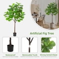 thumbnail image 5 of Artificial Fiddle Leaf Fig Tree 5.8ft Tall with 65 Decorative Leaves, Fake Fig Silk Tree in Pot, Artificial Tree in Plastic Pot for Home Office, Living Room, Corner Decor Indoor, 5 of 7