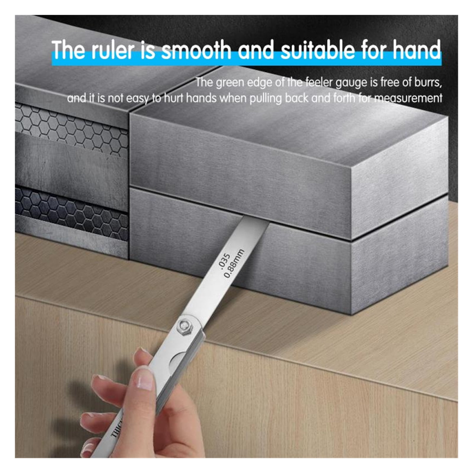 Feeler Gauge Metric 0.04-0.88mm Thickness Gauge Set Valve Valve Blade Gap Measurement Probe Gap ,Easy to Use