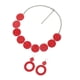 thumbnail image 1 of Conjunto de aretes y collar con diseño de los años 50, conjunto de joyas para mujer, recuerdos de fiesta con lunares Rojo, 1 of 7