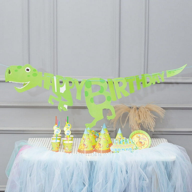 Dinosaur Disposable Tableware Set Paperplates Tablecloth Cake Topper Baby  Shower Birthday Party Decor Supplies Dinosaur Ballons