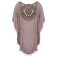 thumbnail image 6 of Women's Swimsuit Coverup Crochet Chiffon Tassel Cover Ups Dress Summer Swimwear Beach Lace Pullover Bathing Suit Khaki, One Size, 6 of 6