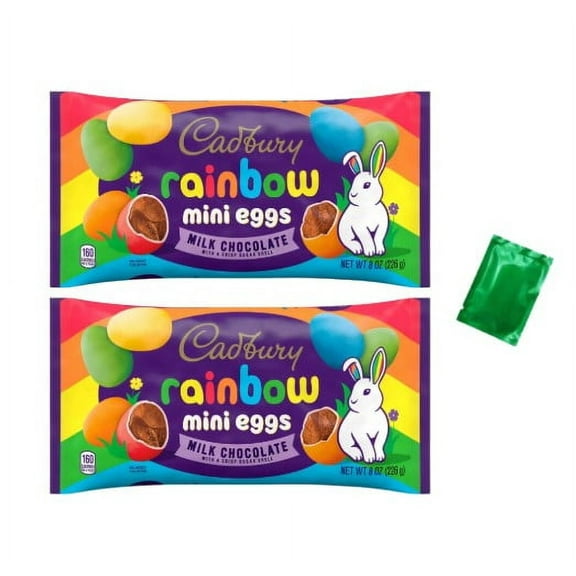 Cadbury Mini Eggs Milk Chocolate Rainbow Easter Candy – 8 oz Bag (Pack of 2) Crisp Sugar Shell Chocolate Eggs for Easter Baskets, Egg Hunts & Spring Treats w/LaPrima Morceau Bonbon